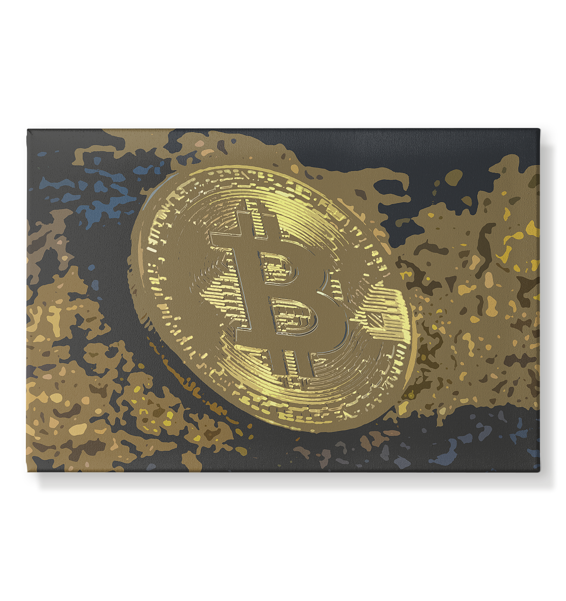 Bitcoin Münze Style V2 - Leinwand 60x40cm