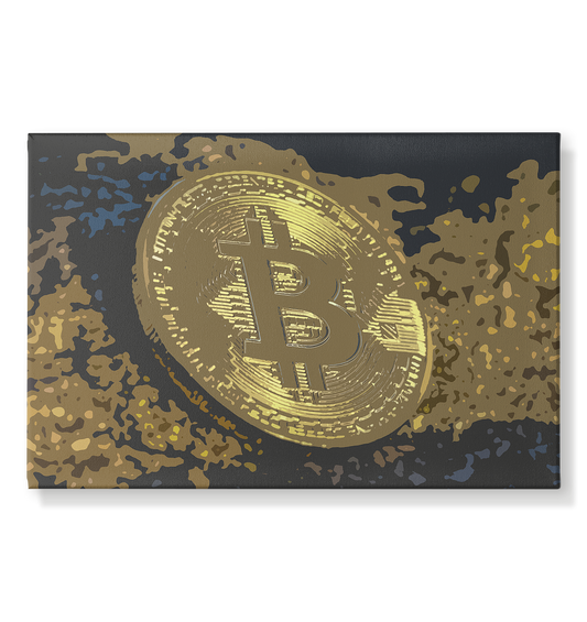 Bitcoin Münze Style V2 - Leinwand 60x40cm