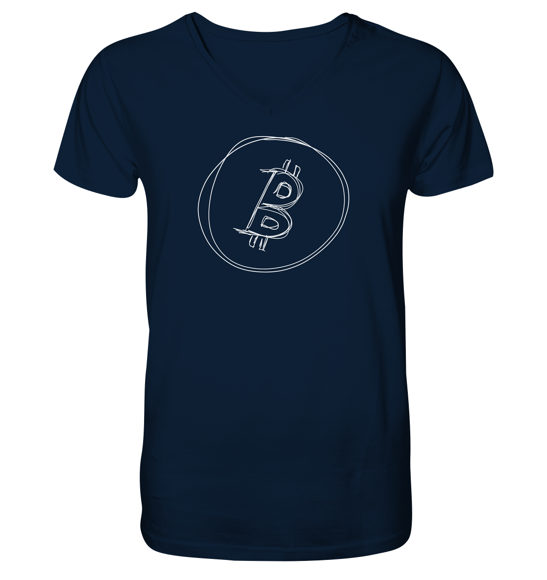 Bitcoin Logo signed - Mens Organic V-Neck Shirt