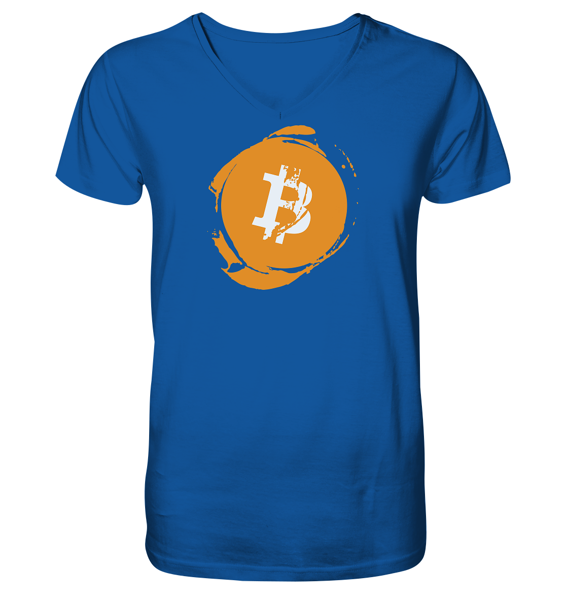 Bitcoin "Stamp"  - Mens Organic V-Neck Shirt