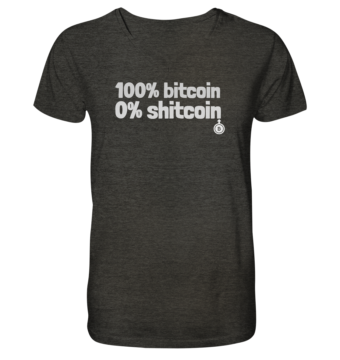 100% bitcoin - 0% shitcoin  - Mens Organic V-Neck Shirt