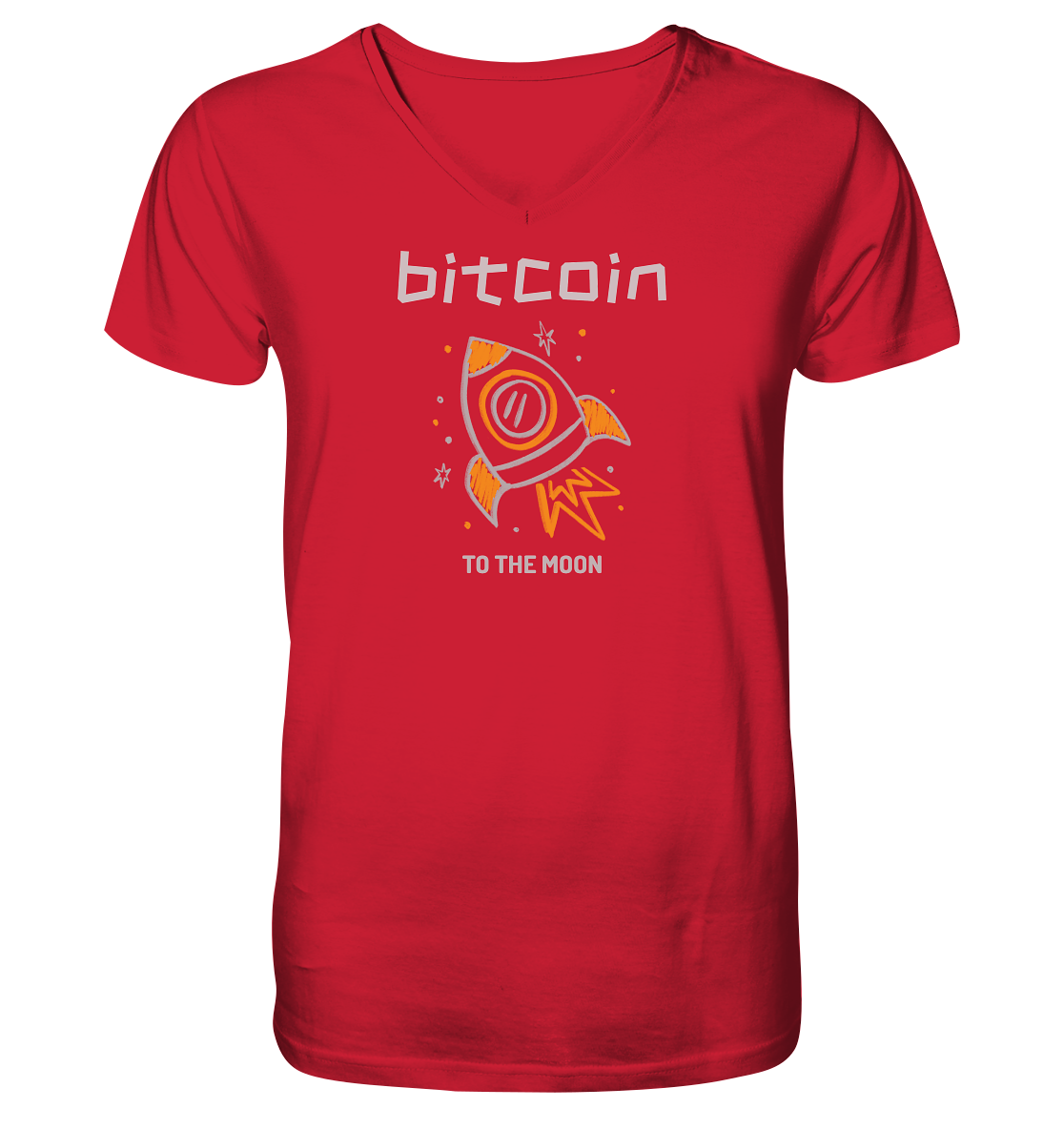 Bitcoin to the moon - Mens Organic V-Neck Shirt
