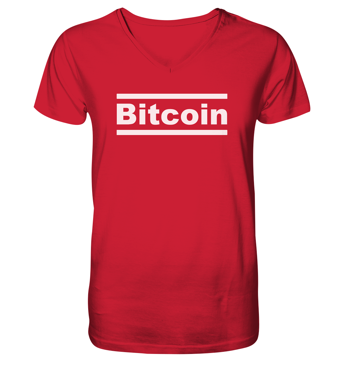 Bitcoin T-Shirt Typo Lines - Männer Organic V-Ausschnitt Shirt