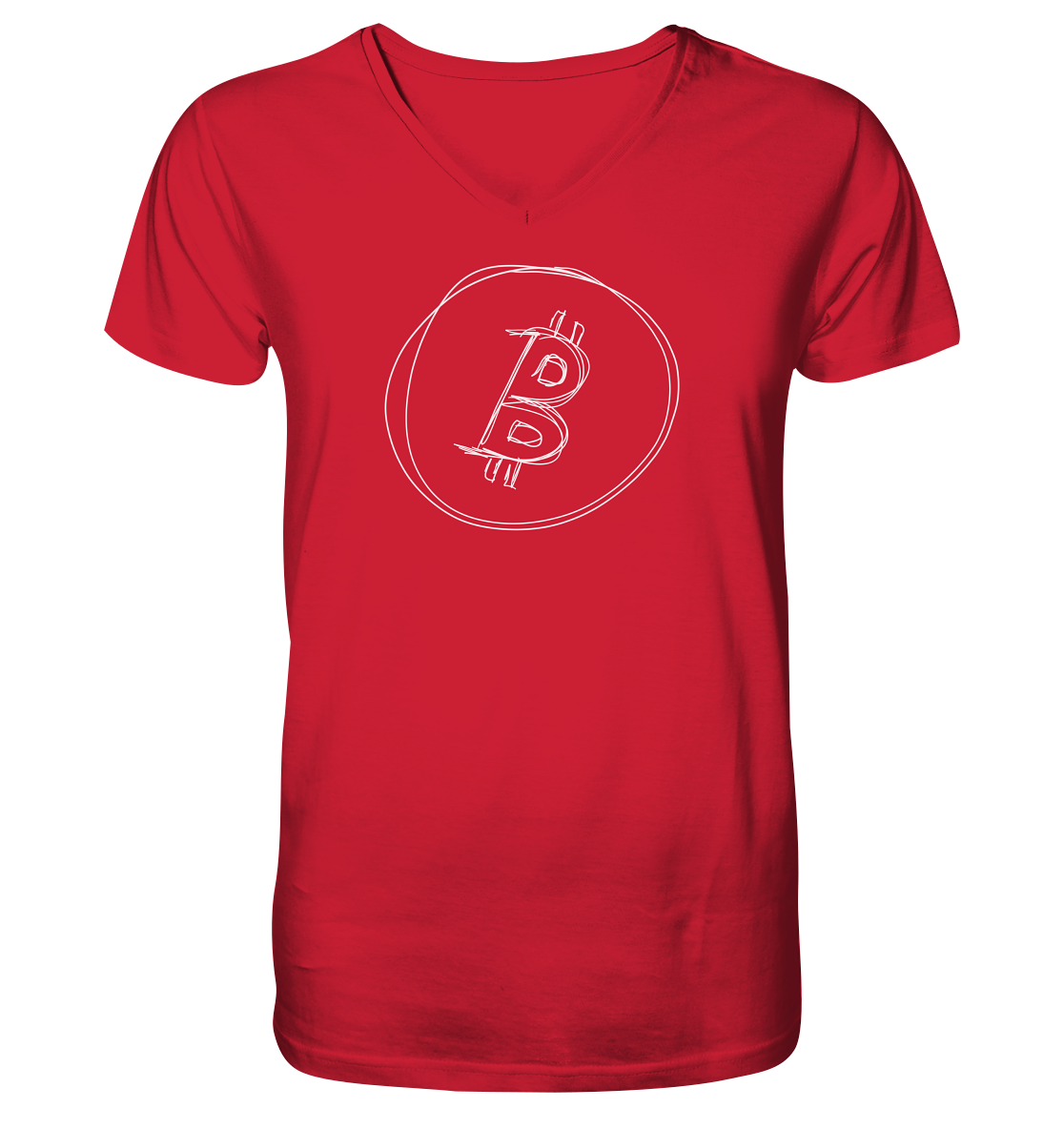Bitcoin Logo signed - Mens Organic V-Neck Shirt