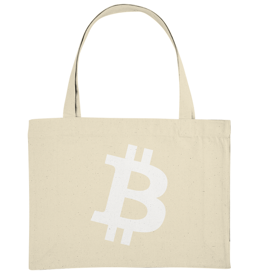 Bitcoin "simple B white" - Organic Shopping-Bag