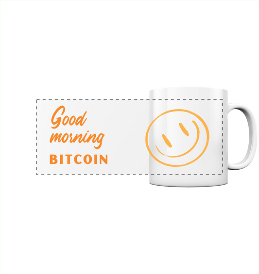 Bitcoin Tasse - good morning bitcoin - Smiley - Panorama Tasse