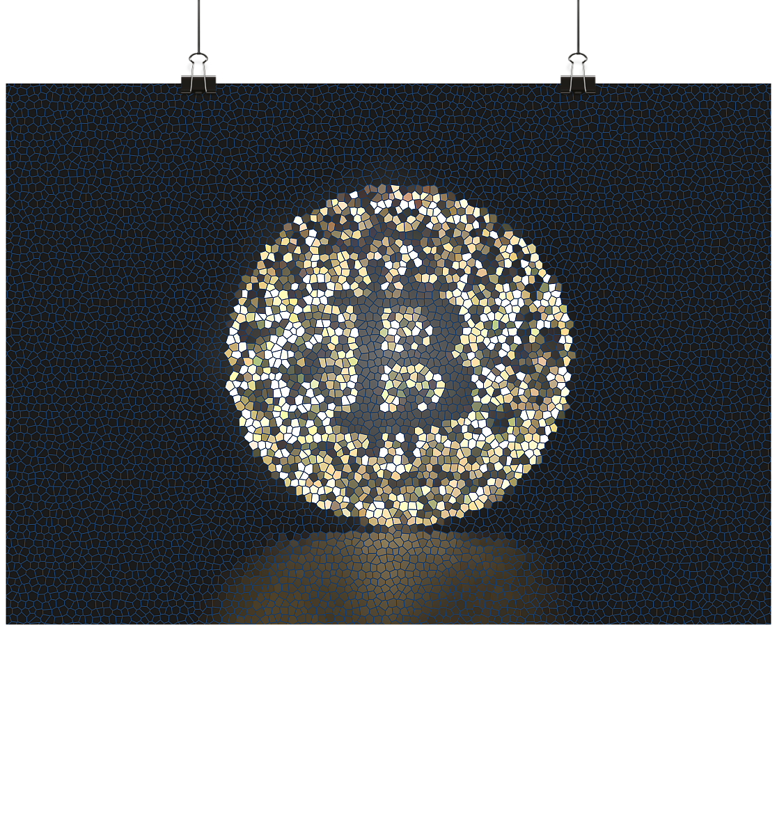 Bitcoin Münze - Mosaik Style - Poster Din A2 (quer)